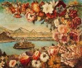 isla y guirnalda de flores Giorgio de Chirico Surrealismo metafísico